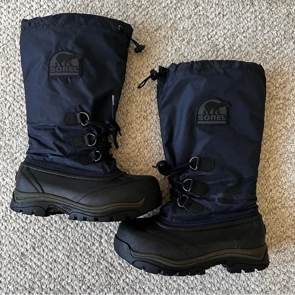 Sorel Shoes Sorel Snowlion Womens Navy Blue Insulated Winter